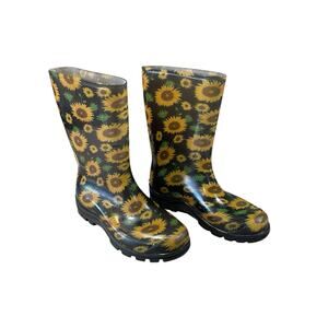 Asgard Women's 6-6.5 Mid Calf Boots Sunflower Waterproof Rubber Boots Garden